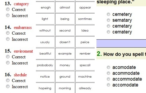 Spelling mistakes